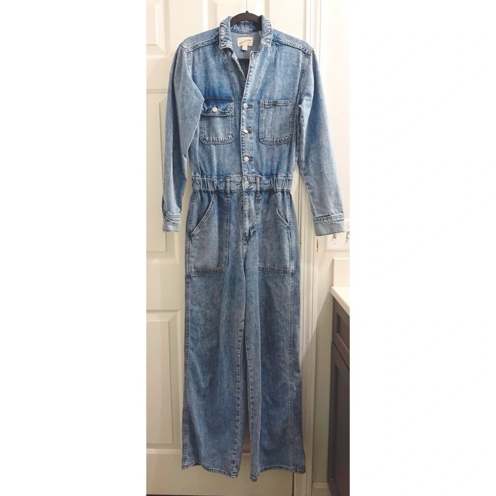 Universal Thread Long Sleeve Utility Baggy Denim Jumpsuit